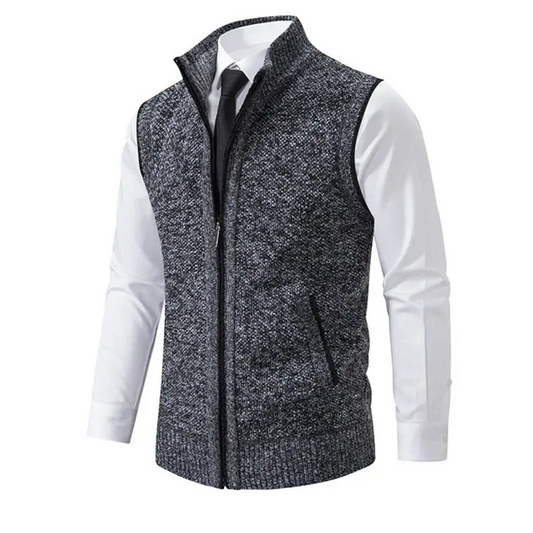 Stand Out In Style With Our Sleeveless Knit Vest! - Sweater Vest