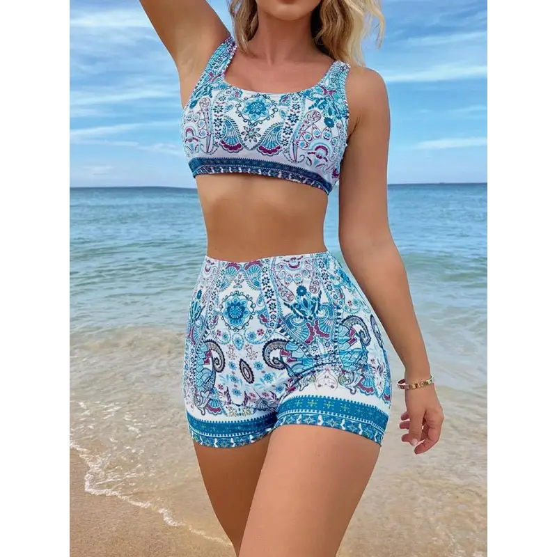 Boho Beach Babe Printed Swimsuit Set - Tankinis