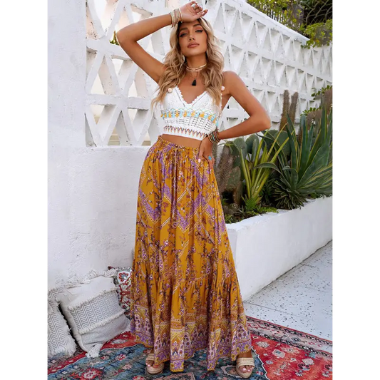 Bohemian Beach Dress: Summer Fun Essential! - Skirt