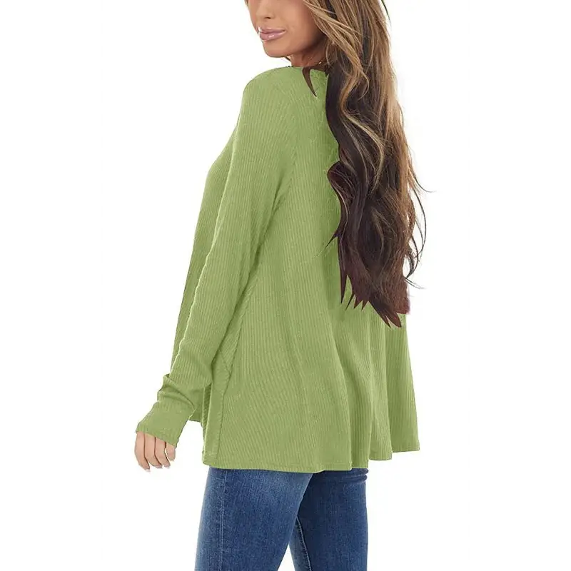 Ultra-soft Long-sleeved V-neck: Cozy Perfection! - Knit Tops