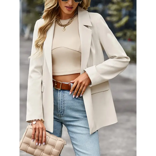 Chic Long-sleeved Women’s Suit Jacket - Perfect For Fall Trends! - Blazers
