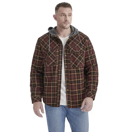Plaid Warm Hooded Jacket - Stay Stylish And Cozy! - Jackets