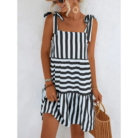 Woven Stripe Stitching Dress: Perfect For Spring & Summer! - Everyday Dresses