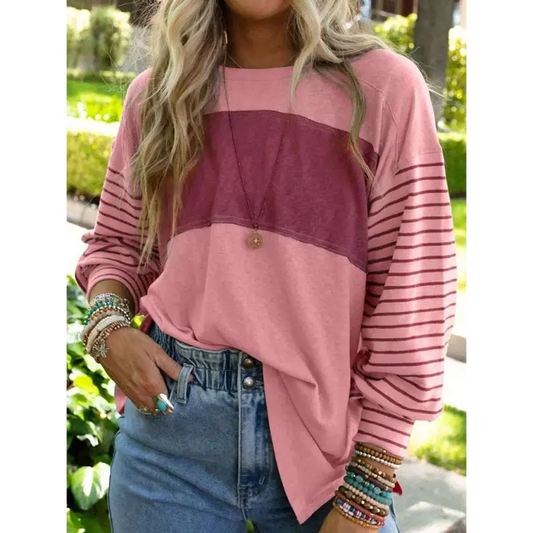 Striped Round Neck Pullover - Cozy Chic Fall Favorite! - Knit Tops