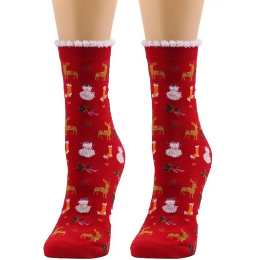 Festive Holiday Woolen Socks - Warm & Cozy Joy!
