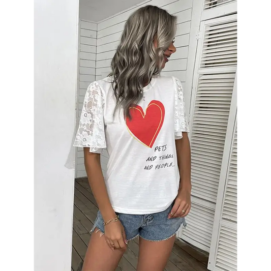 Valentine’s Day Printed Tee - Spring Style Explosion! - T-shirts