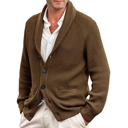 Knitted Lapel Long-sleeved Jacket: Autumn-winter Style! - Cardigans