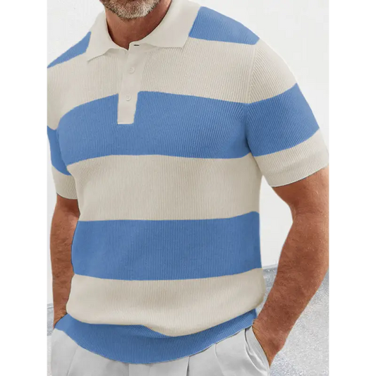 Bold Color Matching Polo Sweater: Spring-summer Fun! - Shirts