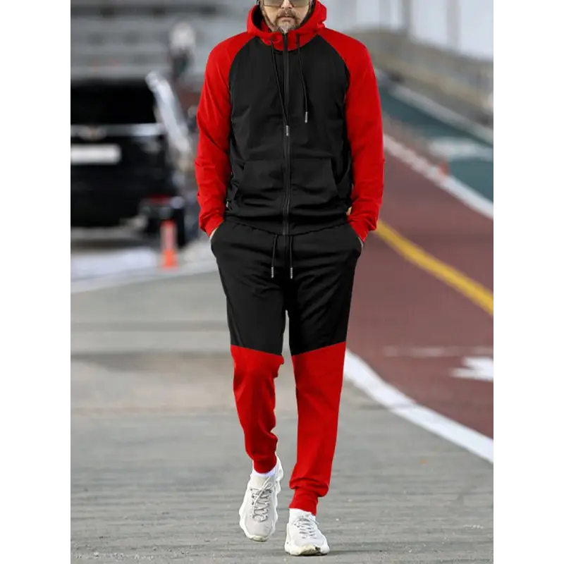 Bold Contrasting Hooded Sweatshirt: Bring On The Sports! - Pants Sets