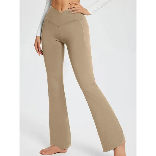High Waist Solid Color Yoga Pants - Stylish & Comfortable!
