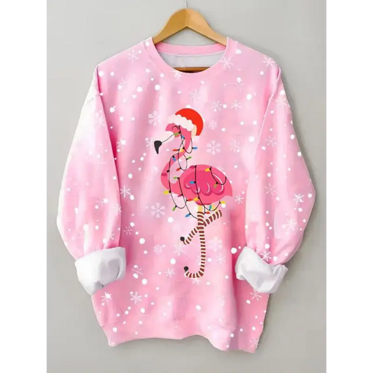 Festive Flamingo Christmas Sweater - Cheerful Holiday Style! - Hoodies & Sweatshirts