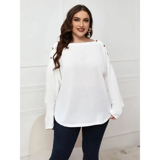Stylish Solid Long Sleeve Top For All Sizes - Shirts & Blouses