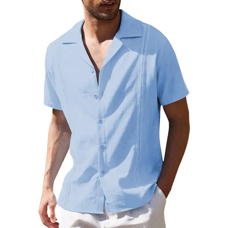 Beach Chic: Men’s Linen Casual Shirt Upgrade! - Shirts
