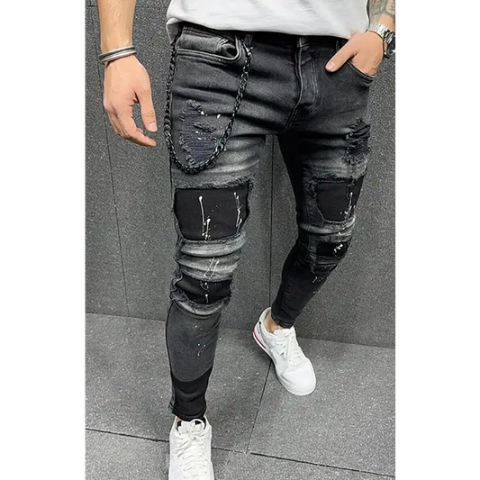 Ripped Slim Jeans: Distressed Denim Delight! - Jeans