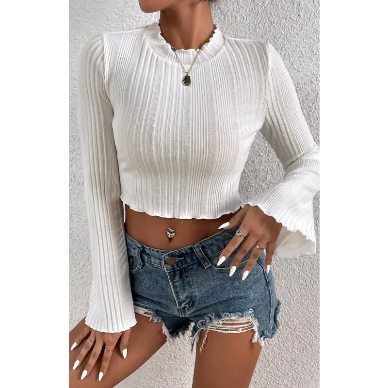 Sexy Flared Sleeve Top - Must-have For Spring & Autumn! - Shirts Blouses