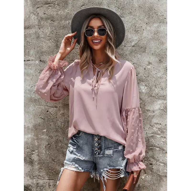 Lace Stand Collar Blouse - Elegant Fashion Must-have - Shirts & Blouses