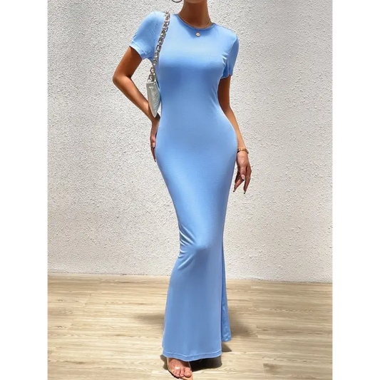 Dazzling Solid Color Dress - Perfect For Spring & Summer! - Party Dresses