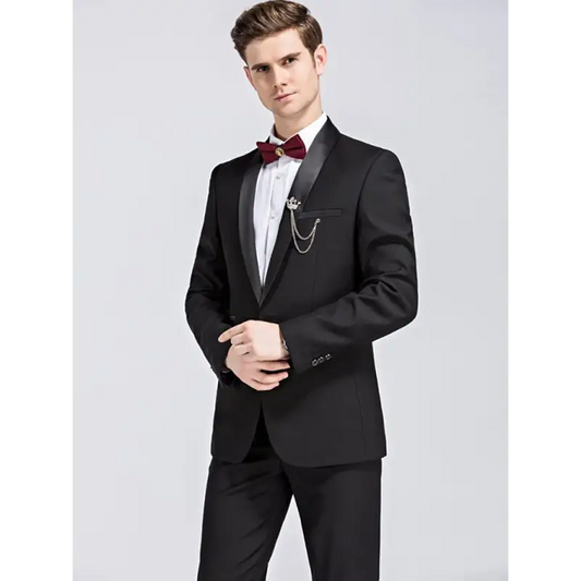 Sleek Three-piece Business Suit - Slim Elegance! - Suits