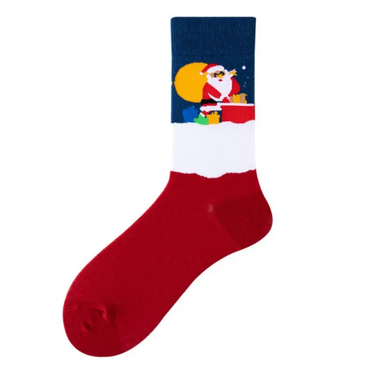 Cheery Christmas Calf Socks: Festive Holiday Delight! - Socks
