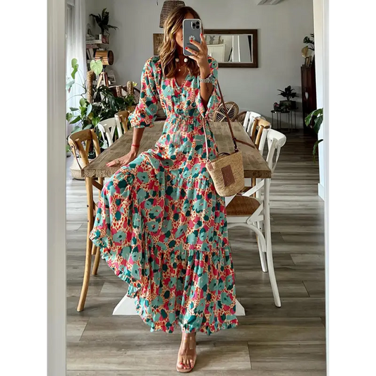 Floral Pleated Swing Dress - Unleash Your Style! - Vacation Dresses