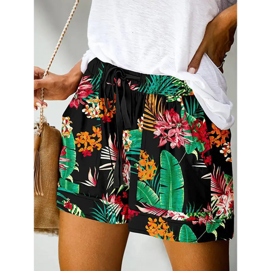 Blooming Floral Lounge Shorts: Luxe Spring Chic! - Shorts