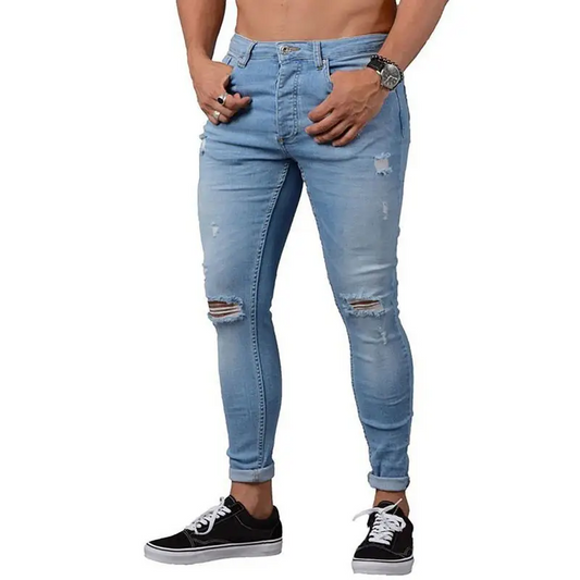 Fierce Frayed Slim Fit Jeans: Street Style Essential! - Jeans