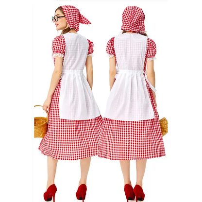 Red Plaid Halloween Costume Dress: Cosplay Party Perfection! - Costumes