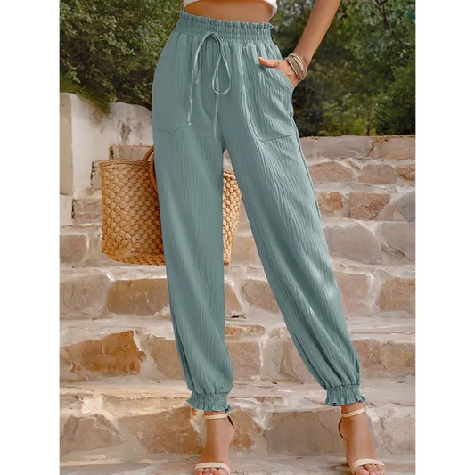 Summer Chic: High Waisted Solid Color Pants! - Pants
