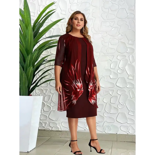 Floral Lace Cape Dress: Plus-size Perfection! - Plus Dresses