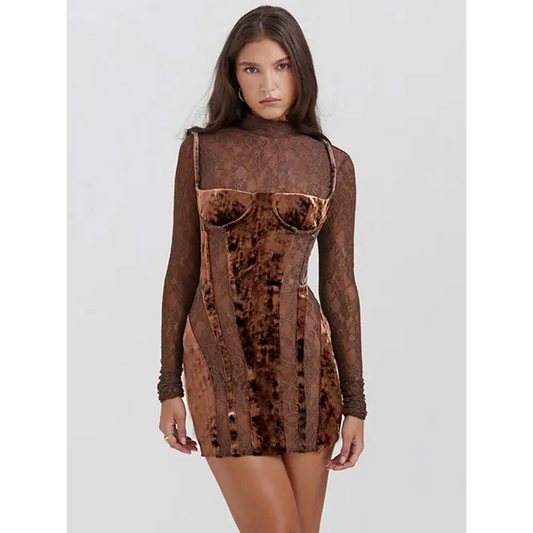 Fierce Lace Slim Fit Dress: Spice Up Your Style! - Party Dresses