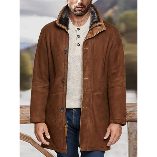 Men’s Stylish Mid-length Wool Coat For Spring-summer Fun! - Jackets