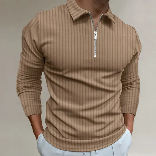 Zipper Striped Polo: The Ultimate Men’s Style! - Polo Shirts