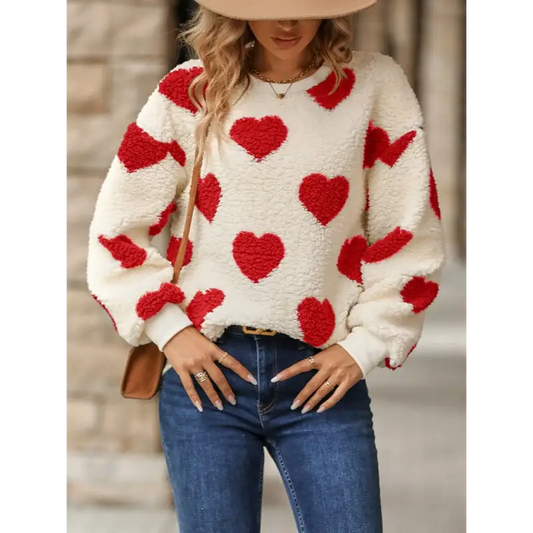 Love-soaked Plush Pullover - Perfect For Valentine’s Day! - Hoodies & Sweatshirts