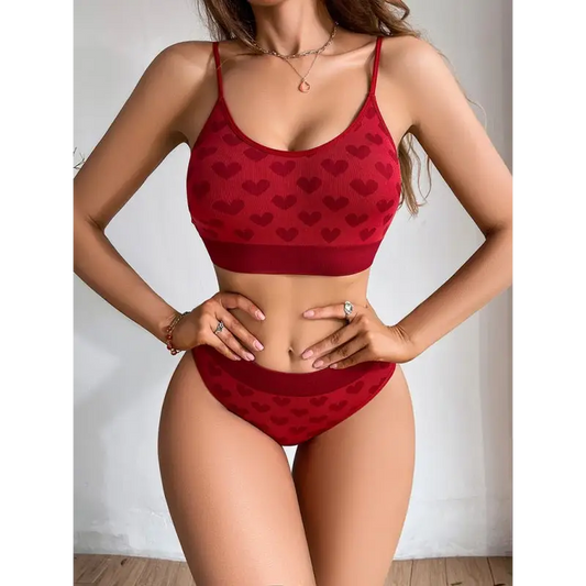 Red Love Adjustable Seamless Lingerie Set - Revamp Your Game!
