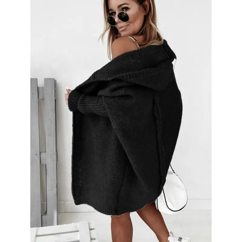 Chic Commuter Bat Hooded Sweater - Stylish And Warm! - Cardigans