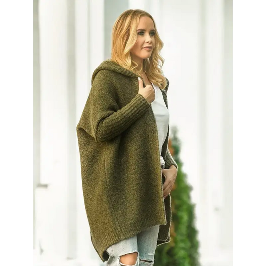 Chic Commuter Bat Hooded Sweater - Stylish And Warm - Cardigans