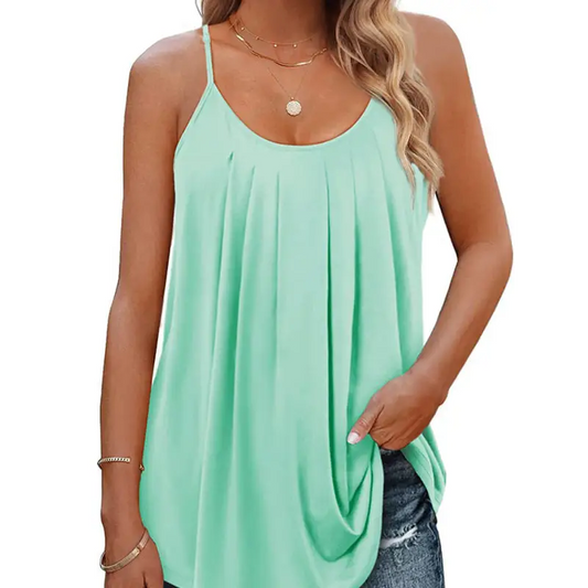 Solid Confidence: Vibrant Loose Casual Camisole - Tank Tops & Camis