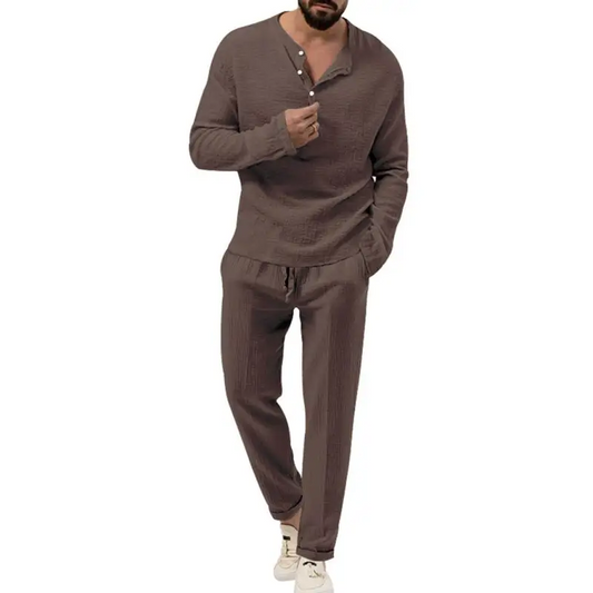 Vibrant Solid Color Men’s Casual Set: Elevate Your Style! - Pants Sets