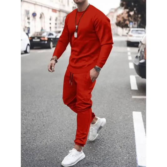 Colorful Trendy Men’s Sports Suit - Solid Style Set - Pants Sets