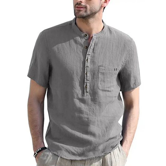 Solid Color Linen Shirt: Elevate Your Style! - T-shirts
