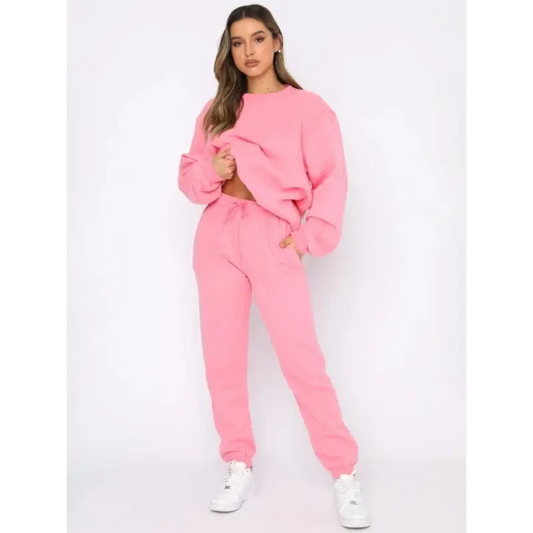 Solid Color Round Sweatsuit - Revamp Your Wardrobe! - Pants Sets
