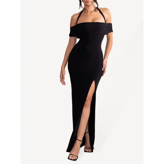 Stunning Solid Split Neck Maxi Dress - Grab Yours Now! - Prom Dresses