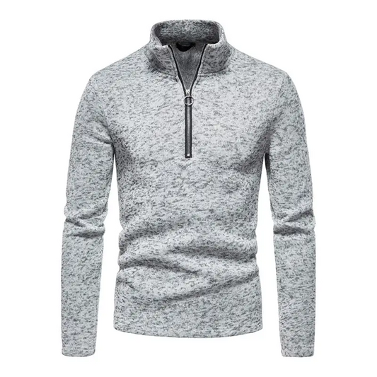 Bold Zip-up Turtleneck Sweater - Solid Color For Men - Hoodies & Sweatshirts