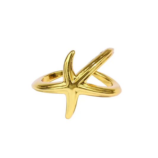 Gold Starfish Design Index Finger Ring For Women’s Dresses And Swimwear