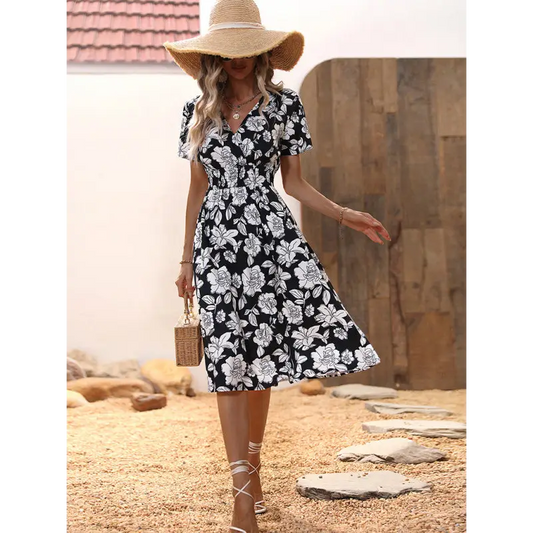 Floral Print Vacation Dress: Summer Chic! - Dresses