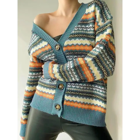 Color Burst Knit Sweater - Fall Must-have! - Cardigans