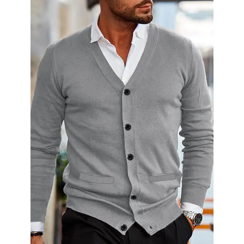 V-neck Slim Fit Cardigan Jacket - Elevate Your Style! - Sweaters