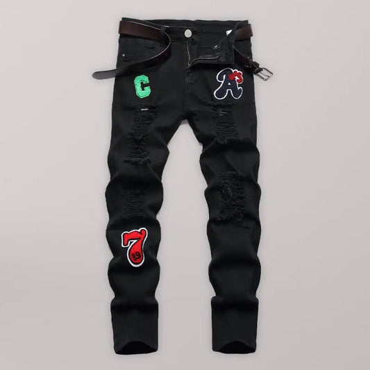 Zhangzi Micro-pattern Jeans: Stylish & Comfy! - Jeans